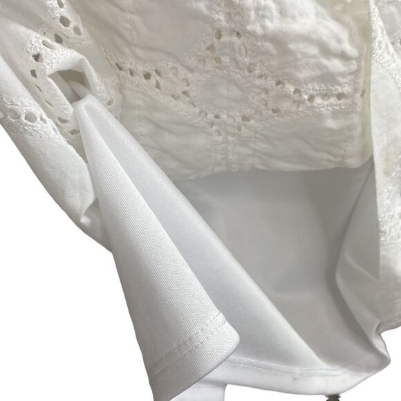 Eliza J Sleeveless Cotton Knee Length Preppy Shift Dress‎ White Size 2 - Picture 9 of 11